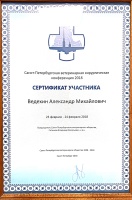 Сертификат участника (Санкт Питербург 2018)